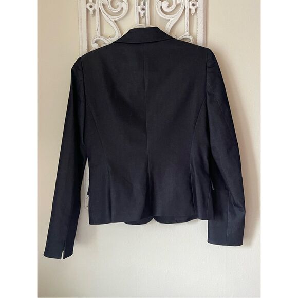 S2 Tahari Dark Blue Denim Jean Stretch Blazer Jacket Size Small - Picture 2 of 6